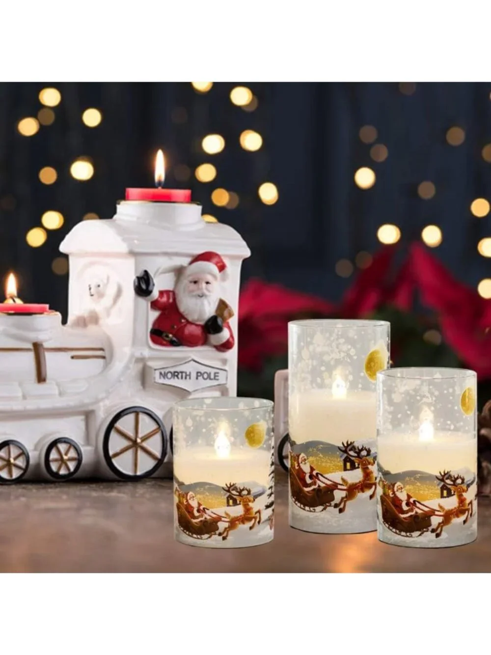 Flameless LED Pillar Candles - Real Wax, Remote & Timer, Christmas Decor, 3 Pack